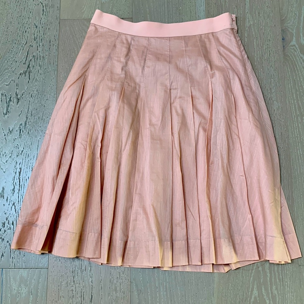 Pleated lined cotton skirt